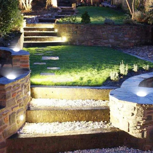 Vista 8 de Paquete de 12 luces LED de bajo voltaje de 3 W, luces de pozo de 12 V/24 V CA/CC, luz impermeable IP67 en tierra e iluminación de paisaje