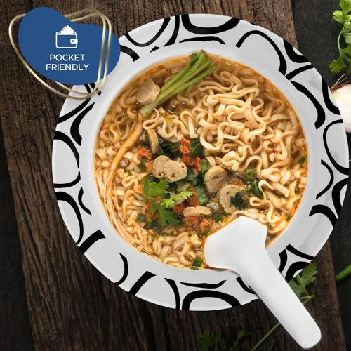 Vista 5 de WHISC Tazón de sopa desechable de lujo de 14 onzas [Paquete de 10] – Juego de vajilla para bodas, Navidad, Acción de Gracias – Servicio de plástico