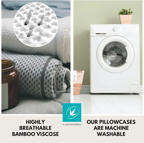 Vista 3 de Funda de almohada de cuña de viscosa de bambú de 24 pulgadas de ancho x 24 pulgadas de largo x 10 pulgadas de alto, absorbe la humedad, refrescante