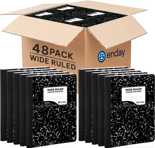 Vista 7 de Enday Cuaderno de composición con rayas universitarias (paquete de 48) – Cuaderno de composición de mármol, cuaderno de composición a rayas
