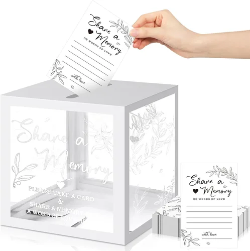 Vista 11 de Pajean 50 tarjetas de memoria Greenery Share a para colecciones de recuerdos de la vida, tarjetas de invitados, ideas para funerales, graduaciones