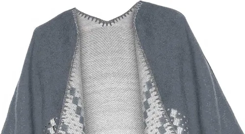 Vista 48 de Urban CoCo Poncho de colores para mujer, chal con frente abierto, color en bloques