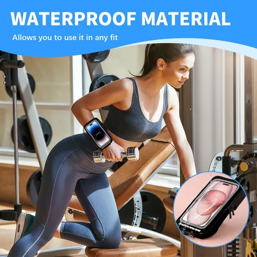 Vista 4 de Soporte para teléfono de muñeca, soporte para teléfono con brazo para correr con ranura para tarjeta y correa ajustable, adecuado para teléfonos