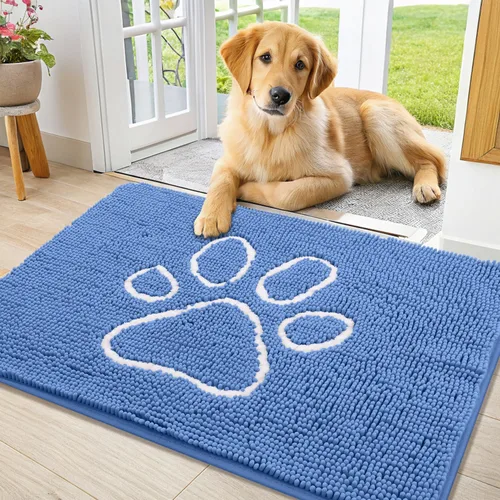 Vista 83 de Smiry Tapete para puerta de perro para patas fangosas, absorbente que atrapa la suciedad, antideslizante, de secado rápido, lavable, tapete