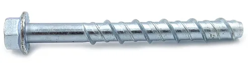 Vista 5 de CONFAST LDC38134 Tornillo para hormigón de gran diámetro chapado en zinc de 3/8" x 1-3/4" para anclar a mampostería, ladrillo o bloque (25 por caja)
