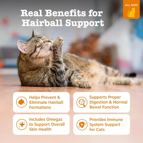 Vista 2 de Zesty Paws Picaduras de bolas de pelo para gatos – Soporte de furball para gatos – Suplemento funcional con aceite de pescado Omega 3 EPA y DHA +