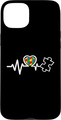 Vista 9 de Heart Puzzle Piece Heartbeat Cool Autism Awareness Case for iPhone 16