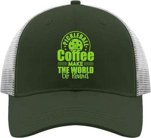 Dad Hats Pickleball and Coffee Make The World Go Round Baseball Cap, Vintage Baseball Caps for Women