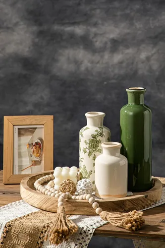 Vista 38 de Juego de jarrones de cerámica, jarrones de flores para decoración del hogar, decoración moderna de granja, centros de mesa de sala de estar, cocina