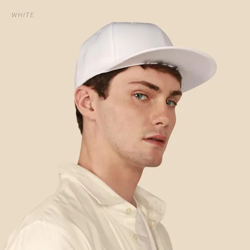 Vista 4 de CHOK.LIDS Gorra de béisbol clásica con visera plana con cierre de presión en blanco, con ala ajustable de alta gama, estilo de color moderno