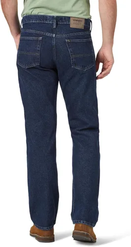 Vista 3 de Wrangler Authentics Jeans clásicos para hombre, corte holgado, con 5 bolsillos de algodón