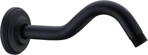Vista 10 de Brazo de ducha curvo en forma de "S" de 8 pulgadas con brida, extensión de cabezal de ducha de acero inoxidable de repuesto, brazo de tubo