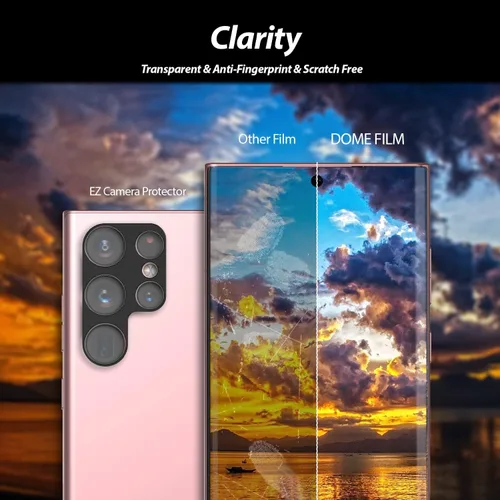 Vista 5 de Whitestone - Protector de pantalla ultra flexible para Galaxy S22, paquete de 2 protectores de cámara con 2 protectores de pantalla, paquete de 4