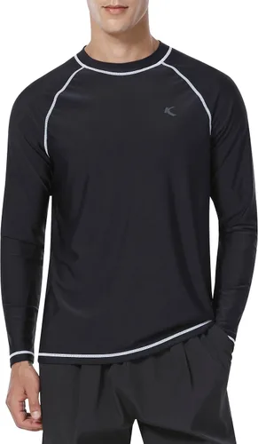 Camiseta de protección solar para hombre UPF 50+, camiseta de natación con protección UV solar, secado rápido, manga larga, camiseta de playa para