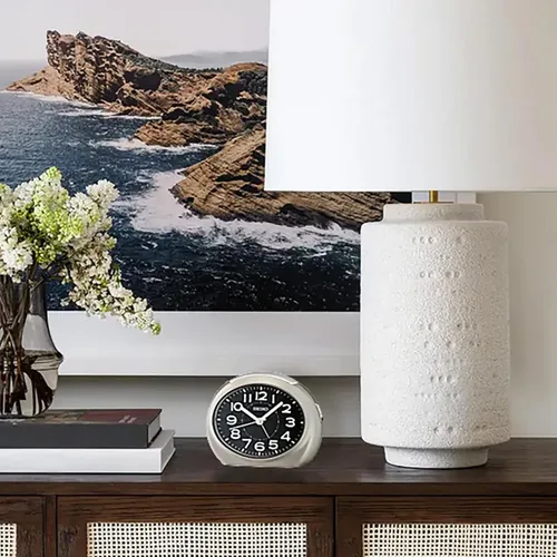 Vista 6 de Seiko Tokai - Reloj despertador para dormitorio, color gris cálido metálico