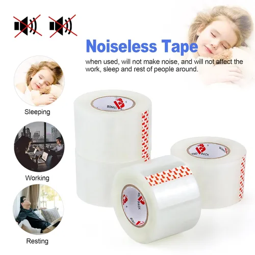Vista 2 de BOMEI PACK Recambios de cinta de embalaje resistente y silenciosa, 4 rollos de 1.88 pulgadas x 50 yardas, para envío, correo, mudanza