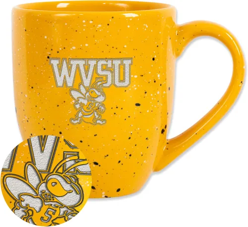 Vista 341 de Rico Industries NCAA Saint Joseph's (PA) Hawks Logo Principal Color Marrón 16 oz Logotipo del Equipo de Color Láser Grabado en Cerámica Moteada Taza