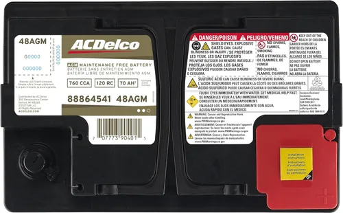 Vista 4 de ACDelco Gold 48AGM (88864541) Batería AGM del grupo 48 BCI con garantía de 36 meses