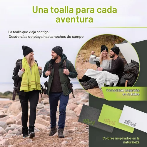 Vista 9 de Zumi Toalla de viaje 100% algodón de secado rápido, suave, delgada, compacta, altamente absorbente, toalla de camping ligera para playa, gimnasio
