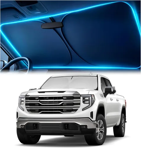 Vista 23 de Parasol para parabrisas para Toyota 4Runner 2010-2024 2025 2026 – Protector solar de ajuste personalizado con corte de espejo, bloquea el calor
