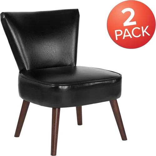 Vista 12 de Flash Furniture HERCULES Holloway Series Black LeatherSoft Silla retro
