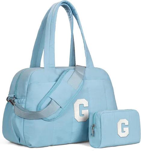 Vista 154 de Bolsa de lona Vogewood, bolsas personalizadas de fin de semana para mujer, bolsas de viaje con estuche de maquillaje, regalos de cumpleaños, Beige