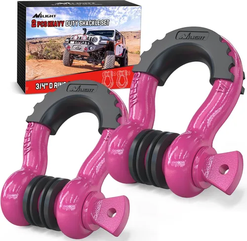 Vista 49 de Nilight 2 Pack 3/4" D-Ring Separate Shackle with 7/8" Lock Pin 45,000 lbs Break Strength, Off Road Recovery Shackle with Isolators Washers for Use