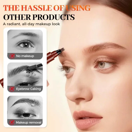 Vista 6 de 2 lápices de cejas Microblading, 2026 actualizados, impermeables, con punta de tenedor 3D, lápices de cejas para mujeres con trazos similares al