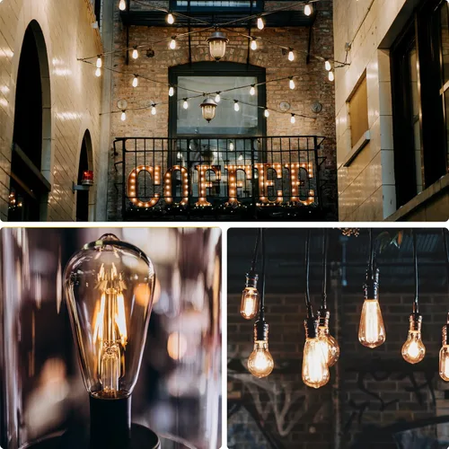 Vista 5 de 6 bombillas pequeñas ST38 Edison de 4 W equivalentes a 25 W-40 W E12 base vintage de vidrio transparente LED blanco cálido 2700 K bombilla