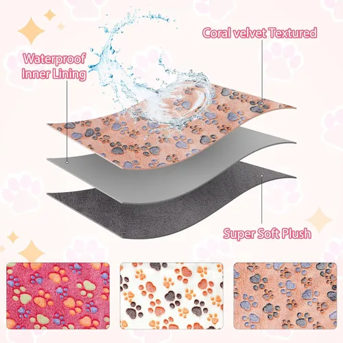 Vista 4 de YUEPET Mantas impermeables de conejillo de indias, lavables, paquete de 3 forros de forro polar para animales pequeños, funda de almohadilla suave