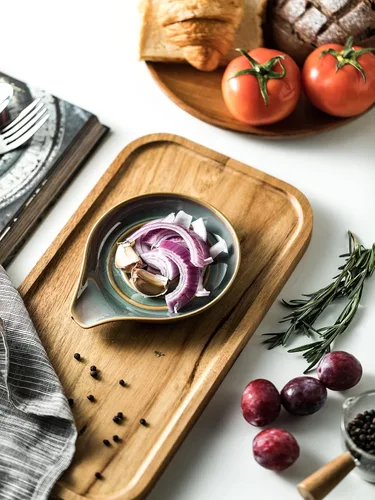 Vista 5 de Reposa cucharas para estufa, soporte para cucharas con asa para fácil agarre, decoración rústica de granja, soporte para utensilios para cucharas