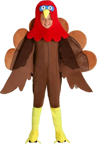 Wild Turkey Costume for Kids Boys Girls Turkey Suit Costume Deluxe