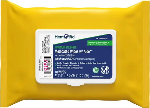 Vista 2 de HemRid Triple Defense System - Toallitas de tratamiento de hemorroides para alivio instantáneo del dolor de hemorroides y pastillas HemRid Max