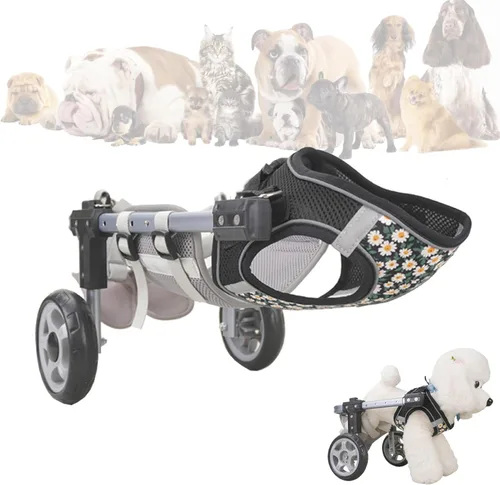 Dog Wheelchair for Back Legs, Adjustable Dog Carts with 2/4-Wheels, Lightweight Disabled Doggie Assisted Walker, Back Limb Walking Mobility Aids for