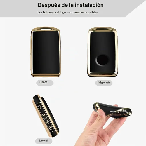 Vista 2 de QBUC Funda para llavero de TPU suave para Mazda con llavero (negro)