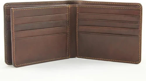 Tony Perotti Cartera plegable de cuero italiano para hombre con tarjeteros, bolsillos, cartera delgada de cuero para hombre