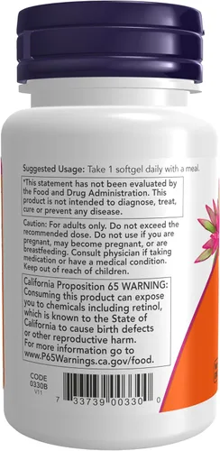 Vista 3 de Suplementos NOW, vitamina A 10,000 UI, salud ocular*, nutrición esencial, 100 cápsulas blandas