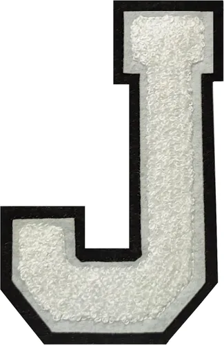 Vista 95 de 2 parches de letras de felpilla termo-adhesivas de 2.5", parches de letras universitarias de punto de felpilla para ropa (negro/blanco 2-1/2, S)