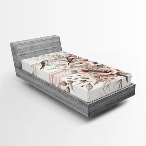 Vista 79 de Ambesonne Sábana bajera africana, estampado abstracto de líneas únicas, funda de cama con bolsillo profundo elástico para mayor comodidad