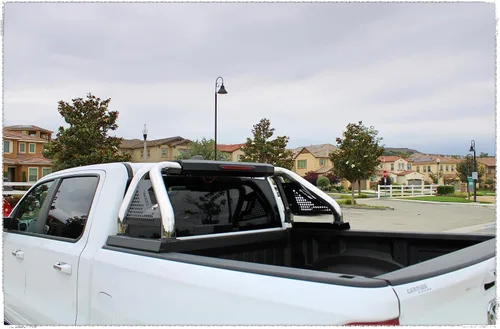 Vista 4 de TKMAUTO Barra antivuelco deportiva compatible con Tacoma, Ranger, Colorado, Canyon y Frontier (acero inoxidable plateado)