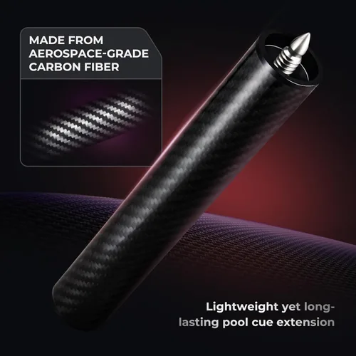 Vista 3 de Extensión de taco de piscina de fibra de carbono de 8 pulgadas, ligera con junta de bala para máxima transferencia y control de potencia, compatible