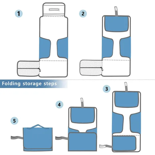 Vista 7 de Simple Portable Changing Pad with Built-in Pillow, Waterproof Foldable Baby Diaper Changing Pads, Diaper Mat for Boys and Girls