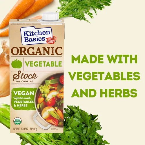 Vista 5 de Kitchen Basics Caldo de verduras orgánicas, 32 onzas (paquete de 12) Sin sabores artificiales, vegano, sin gluten