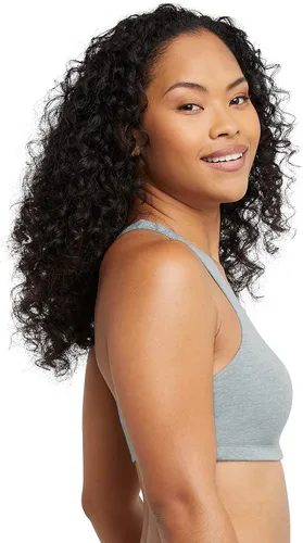 Vista 3 de Hanes Bralette de espalda cruzada para mujer, parte superior de algodón con espalda en T, paquete de 3