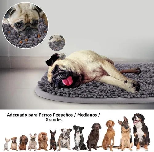 Vista 2 de Alfombrilla de olfateo para perros, 17'' x 21'' juego interactivo de alimentación por olfateo contra el aburrimiento, juguetes de rompecabezas que