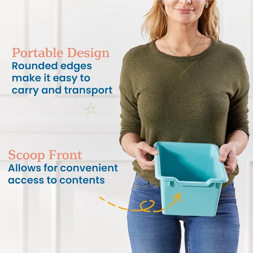 Vista 23 de Estantería de almacenamiento con varios compartimentos hecha de madera de abedul, marca ECR4Kids, 1