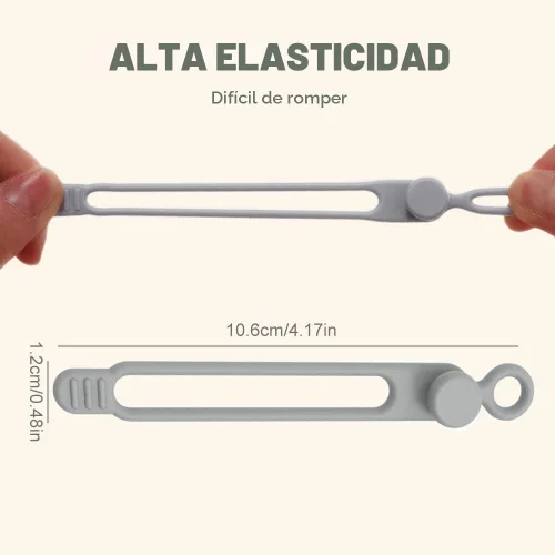 10 bridas de silicona para cables, organizador de cables de silicona para sujetar cables, organizador de cables para sujetar cargadores, oficina en