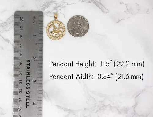 Vista 2 de Colgante del zodiaco de oro amarillo de 14 quilates