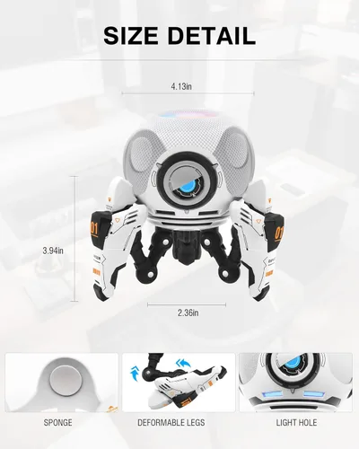 Vista 7 de Soporte para Homepod Mini, trípode de ABS con forma de robot, montaje seguro y estable con almohadilla de silicona antideslizante que protege bien