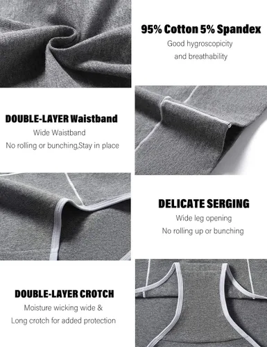 Vista 4 de POKARLA - Ropa interior de algodón y con cintura alta para mujer, es suave, es transpirable, son calzones elásticos, con talla regular